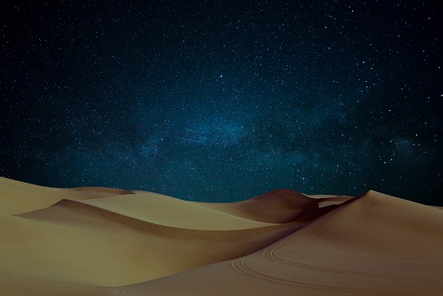desert, night, starry night, stars, panorama, nature, sky, landscape, universe, scenic, dark, blue, astronomy, starry, blue sky, the cosmos, natural, night sky, galaxy